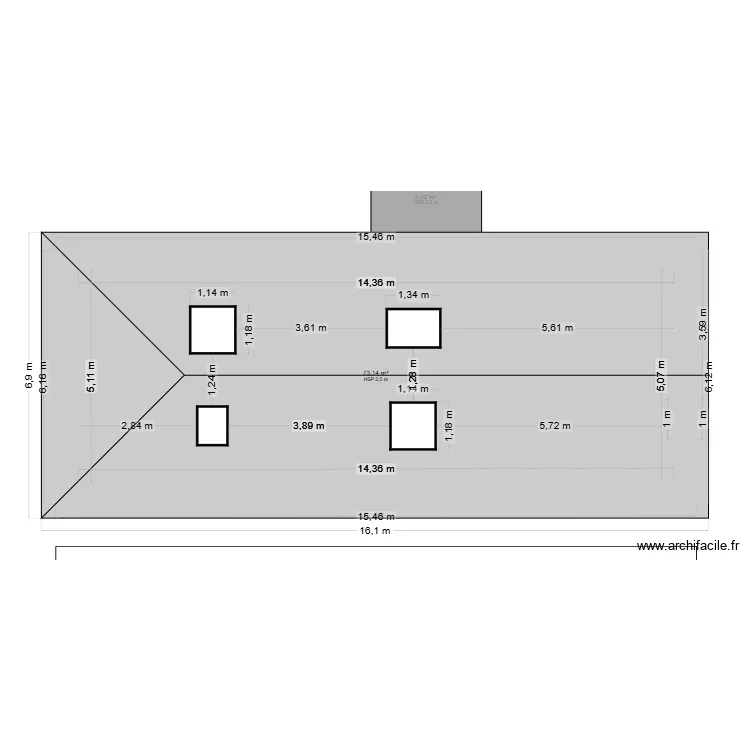 maison finit. Plan de 5  et 149 m²