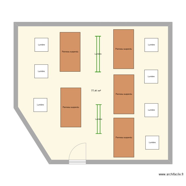 Voisins Maternelle du lac. Plan de 1 pièce et 77 m2