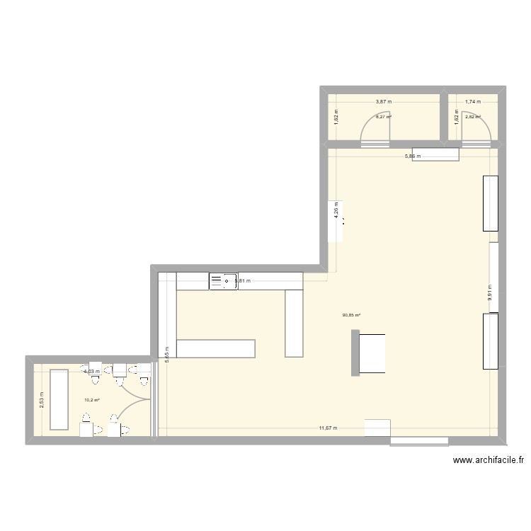 infu. Plan de 4 pièces et 110 m2