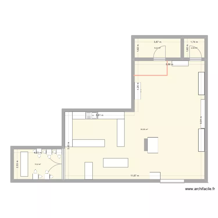 infu. Plan de 4 pièces et 110 m²