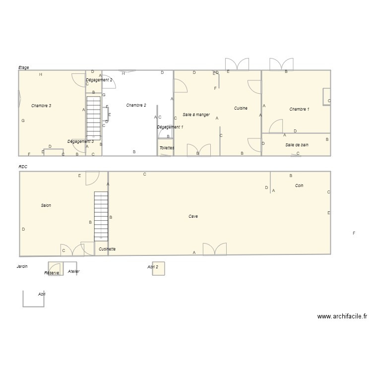 Croquis Succession DUCOURNEAU2. Plan de 13 pièces et 167 m2