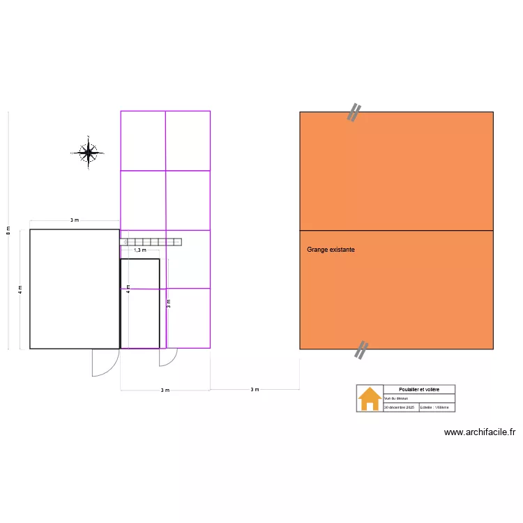 Poulailler dessus. Plan de 
