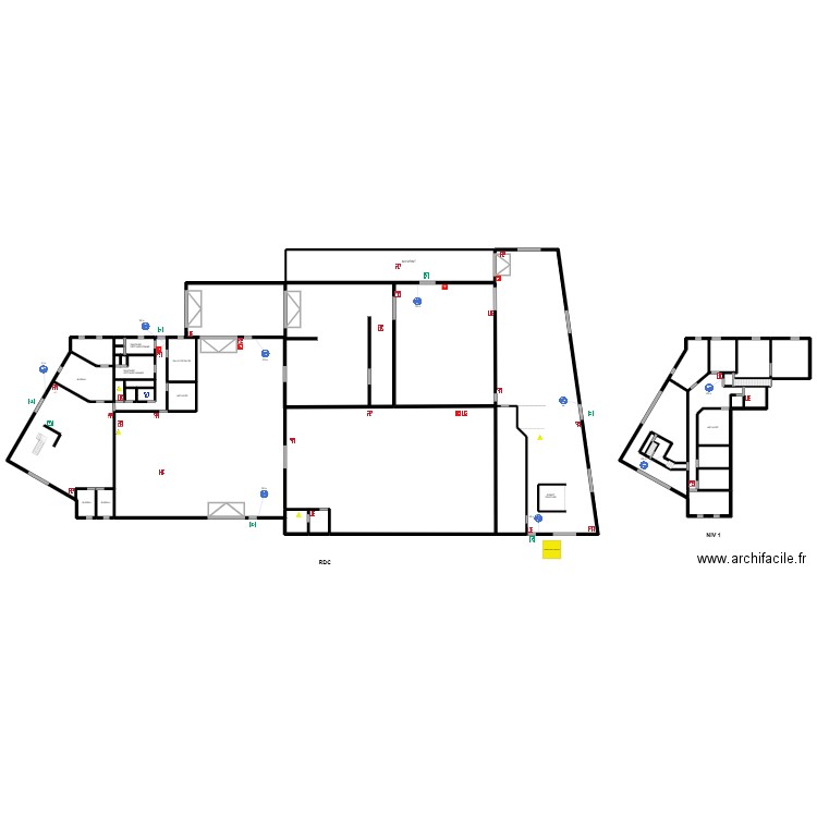 ABC MEUBLES. Plan de 35 pièces et 1325 m2