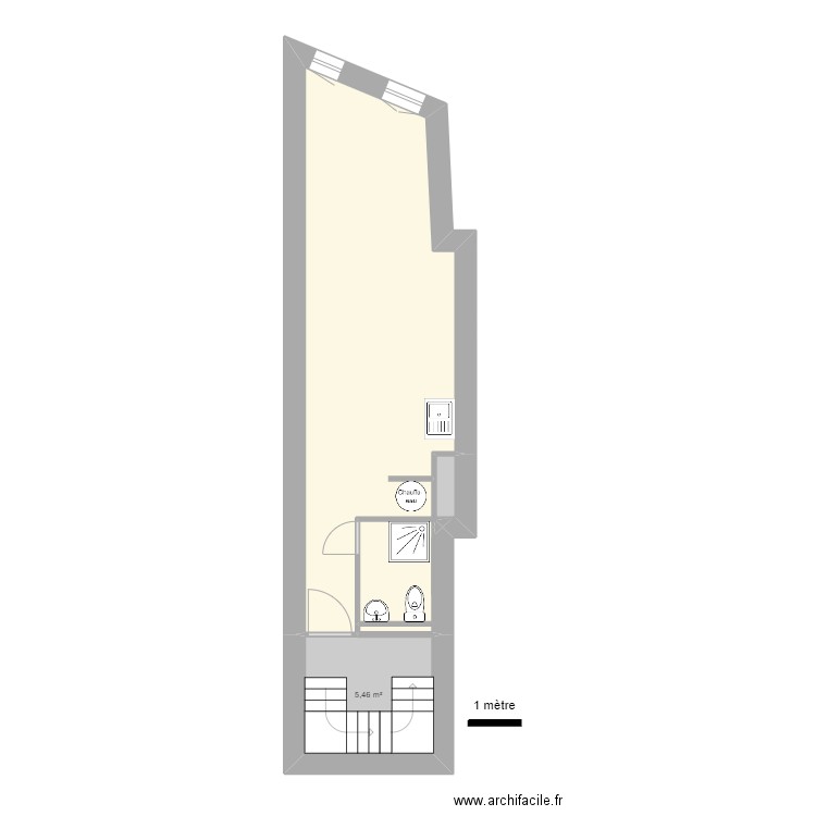 Fontaine neuve 31 Studio R+2. Plan de 4 pièces et 32 m2