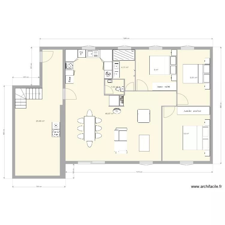Maison Caire 4bis. Plan de 7  et 111 m²