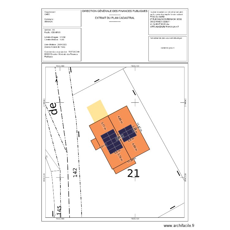 PERRIN Jacqueline. Plan de 0 pièce et 0 m2