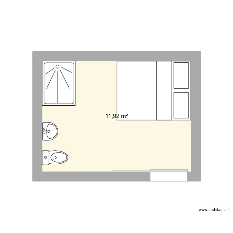 michel2. Plan de 1 pièce et 12 m2