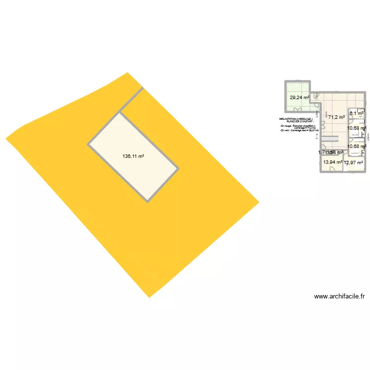 Projet Renoux - Carrelage + Plancher. Plan de 10 pièces et 294 m²