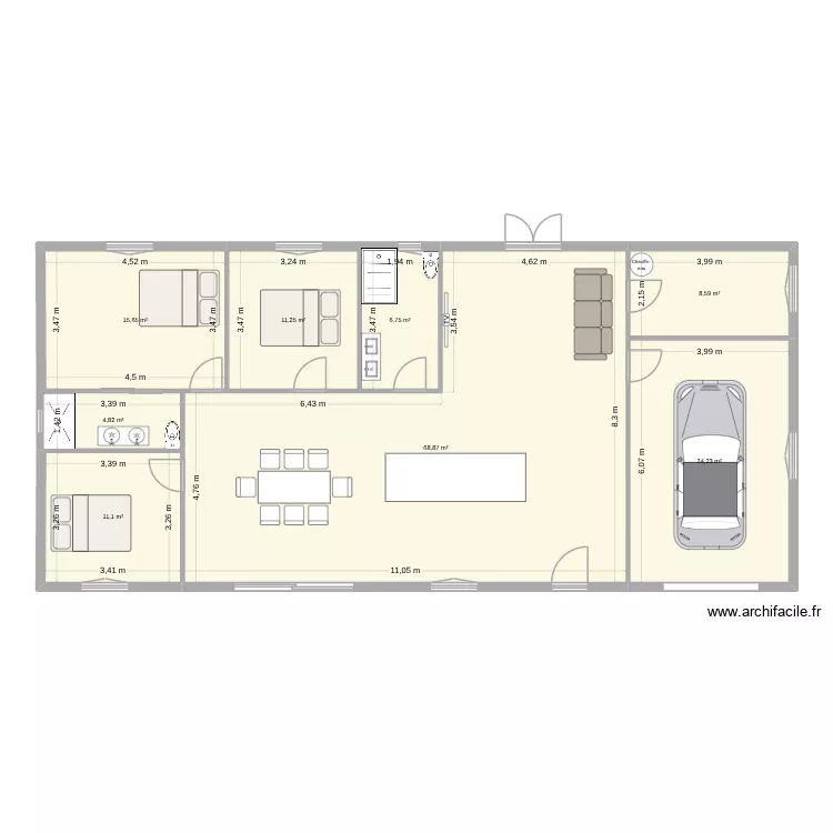 maison saint maigrin. Plan de 8 Pièces et 151 m²