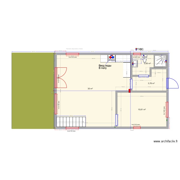 ЕБ 6 гхвс. Plan de 10 pièces et 97 m2