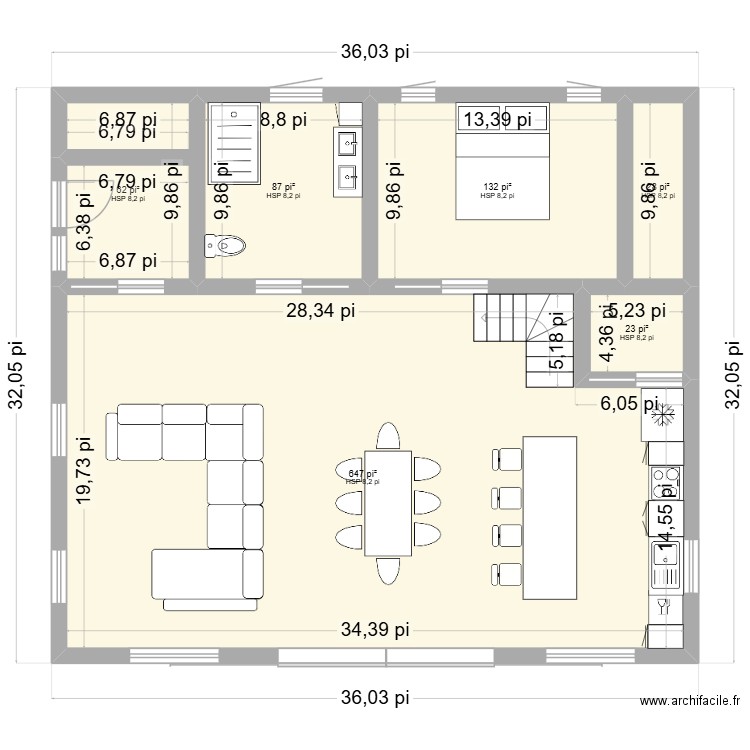 CHALET ST-COME. Plan de 6 pièces et 91 m2