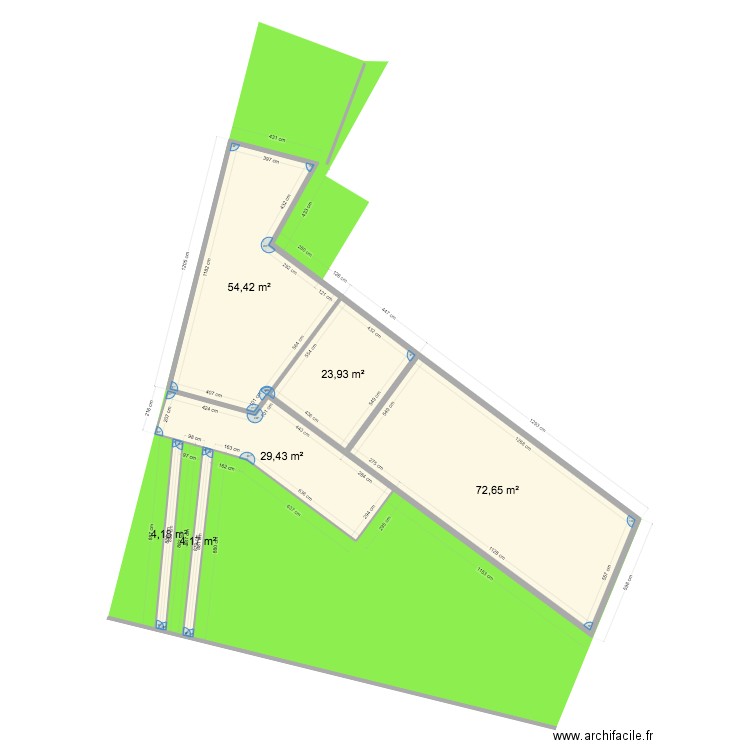 Rez de chaussée. Plan de 6 pièces et 189 m2