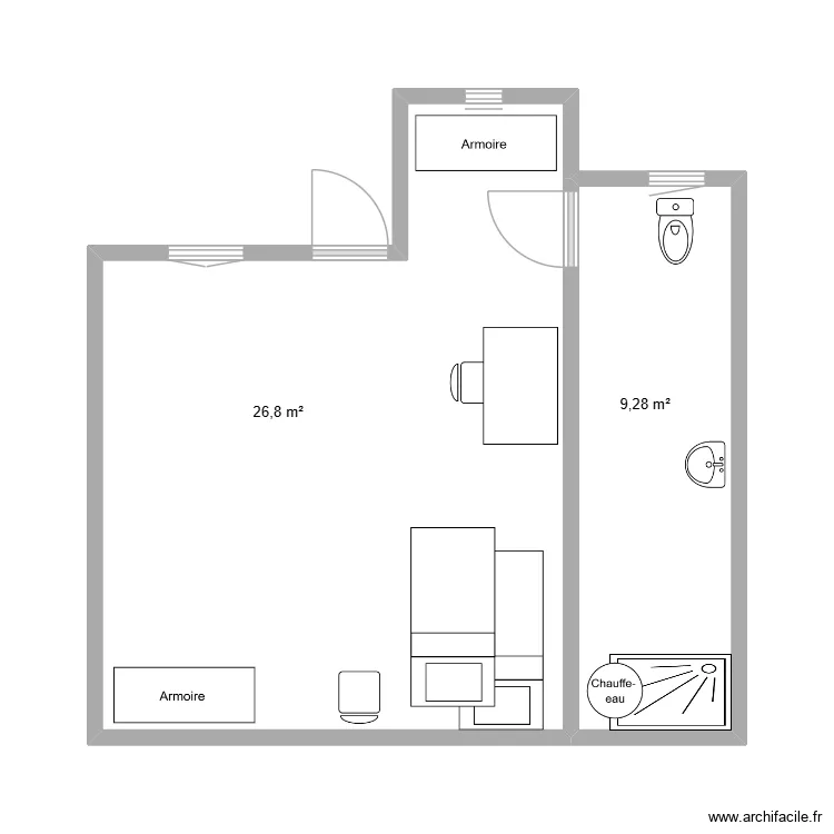 48 joinville. Plan de 2  et 36 m²