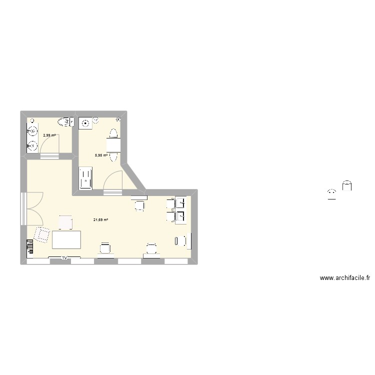 salon de coiffure. Plan de 0 pièce et 0 m2