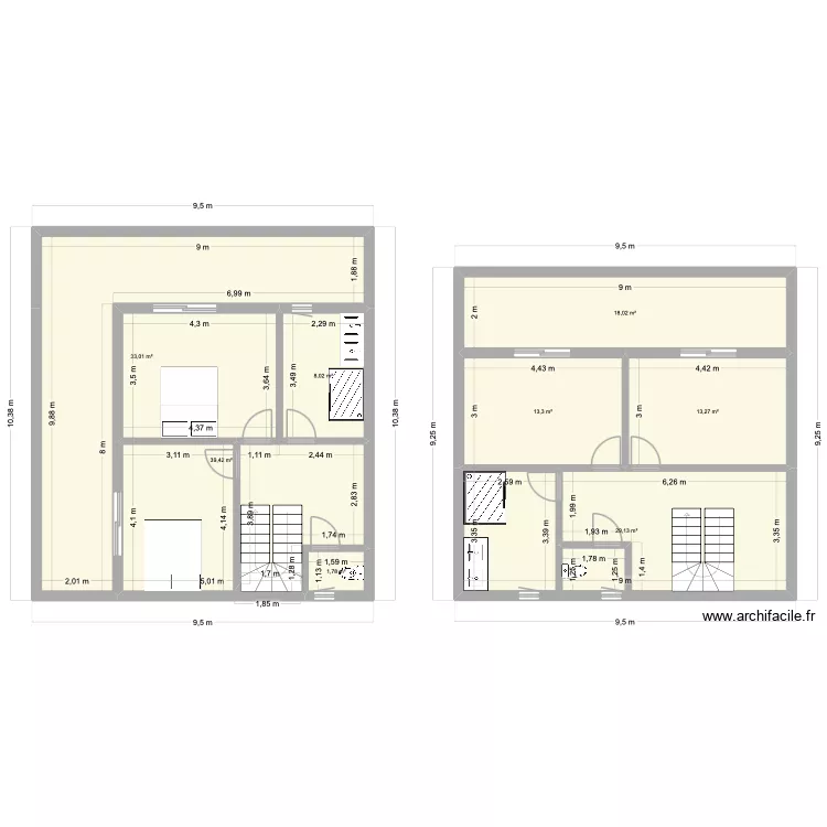 Projet Maison St G étage. Plan de 4 et 40 m² Projet Maison St G étage. Plan de 4 et 40 m²
