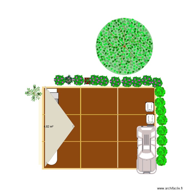 cours de garage. Plan de 1 pièce et 5 m2