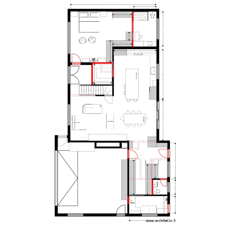 louis bernier rdch2.3. Plan de 2 pièces et 183 m2