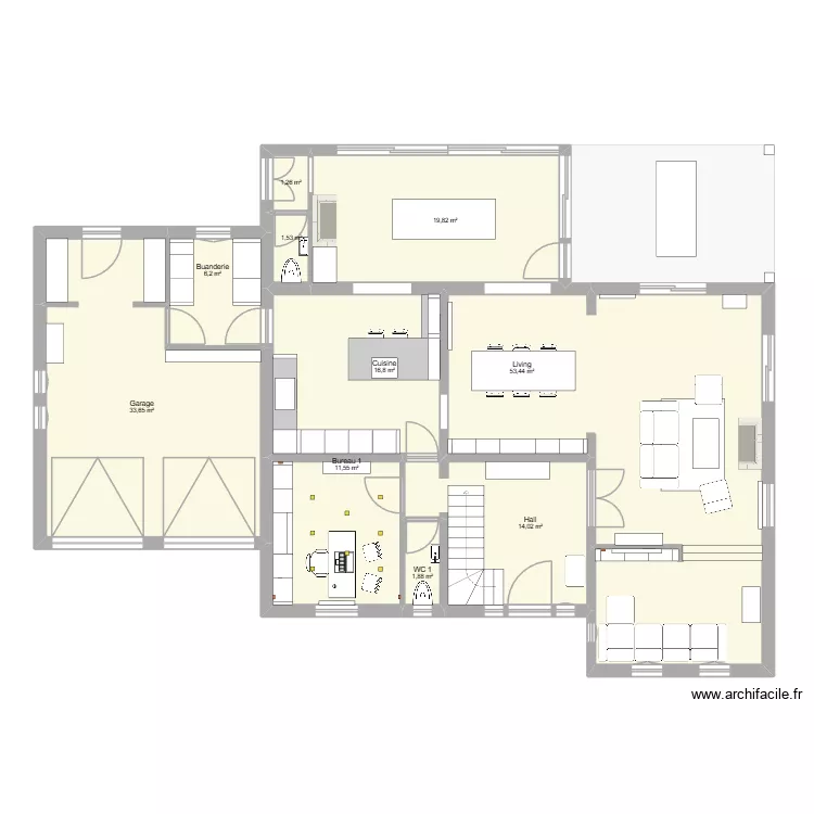 maison55. Plan de 10  et 160 m²
