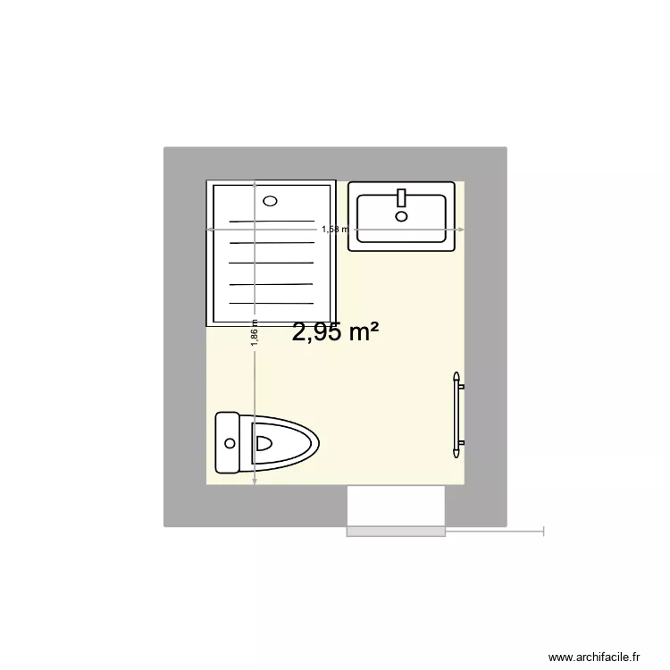 LGM-salle de bain-fond. Plan de 1  et 3 m²