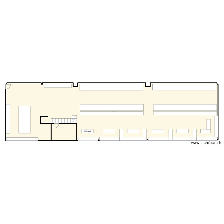 atelier calcaire. Plan de 2 pièces et 352 m2