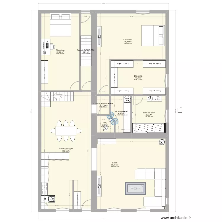 plan eva am&eacute;nagement du 20032026. Plan de 10  et 166 m²