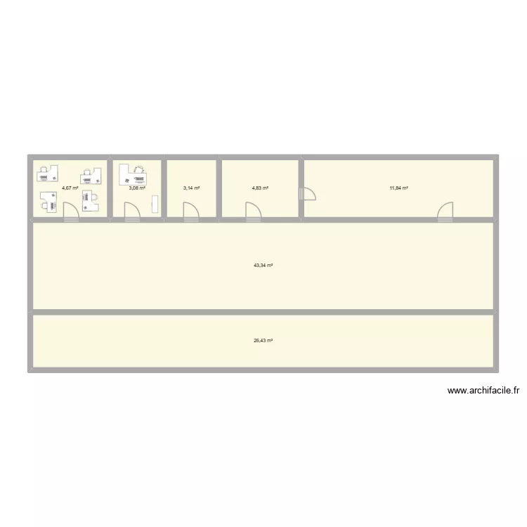 BUREAU. Plan de 7 Pièces et 97 m² BUREAU. Plan de 7 Pièces et 97 m²