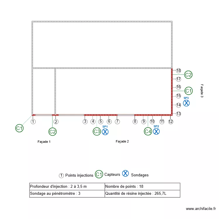 BENEDETTO. Plan de 1  et 26 m²