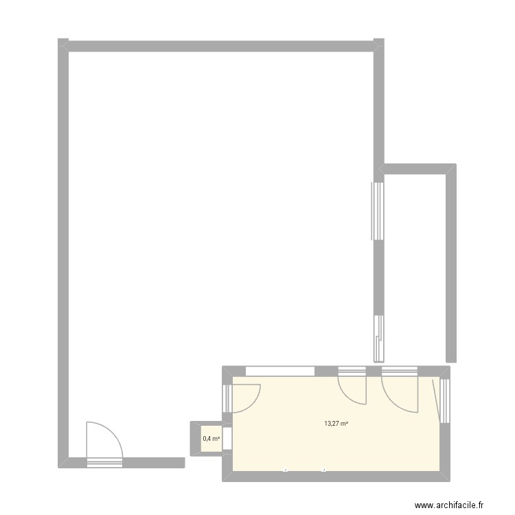 ARCHI1. Plan de 2 pièces et 14 m2