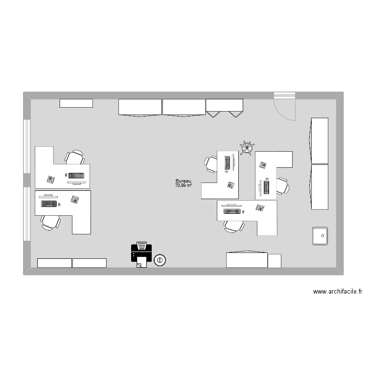 plans achats. Plan de 1 pièce et 71 m2