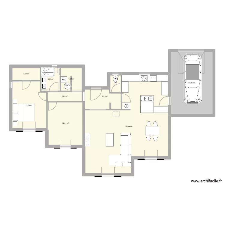 maison 0. Plan de 9  et 121 m²