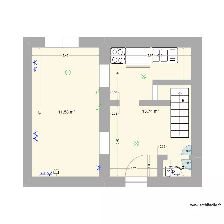 rez de chaussée. Plan de rez de chaussée. Plan de