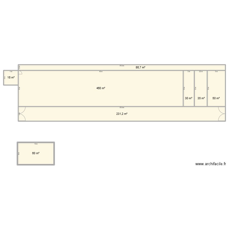 batiment sylvain. Plan de 8 pièces et 969 m2