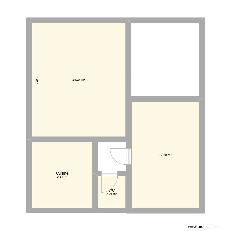 maison rambouillet. Plan de 4 pièces et 56 m2