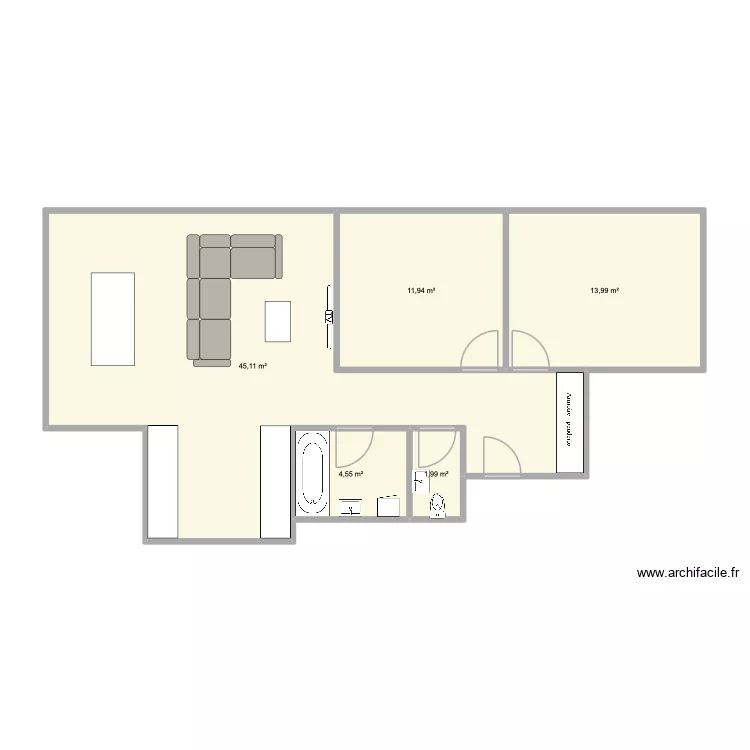 maison 2. Plan de 5  et 78 m²