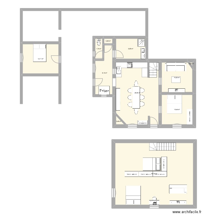 petite maison 2. Plan de 11 pièces et 134 m2