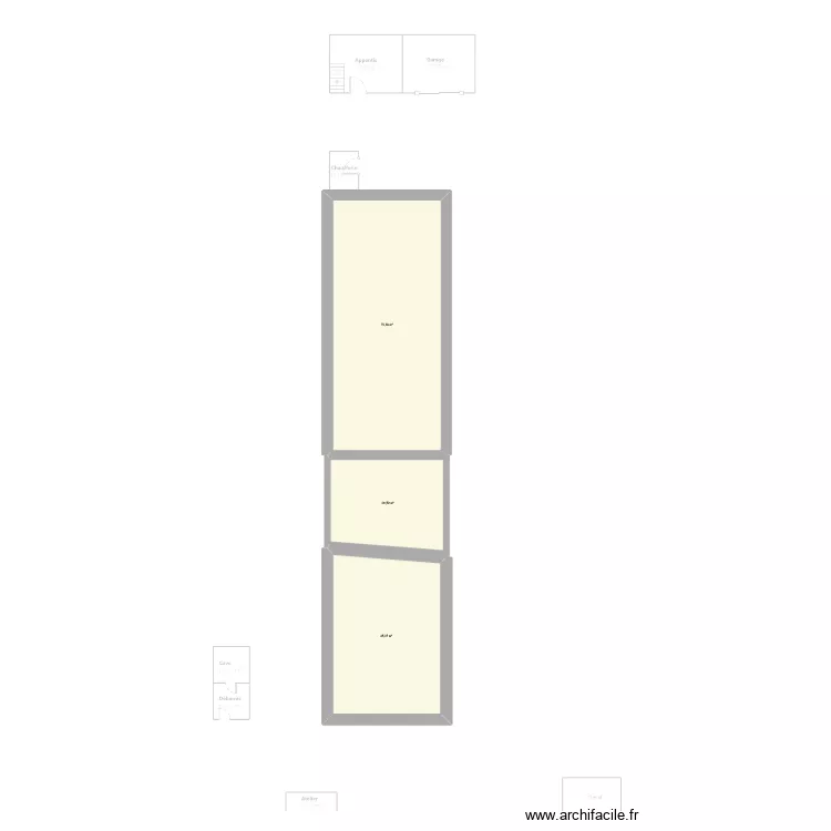 long&egrave;re V2. Plan de 3  et 145 m²