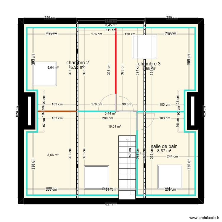 yvias grenier 1. Plan de 9 pièces et 65 m2