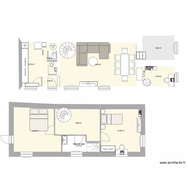 maison. Plan de 10 Pièces et 92 m²