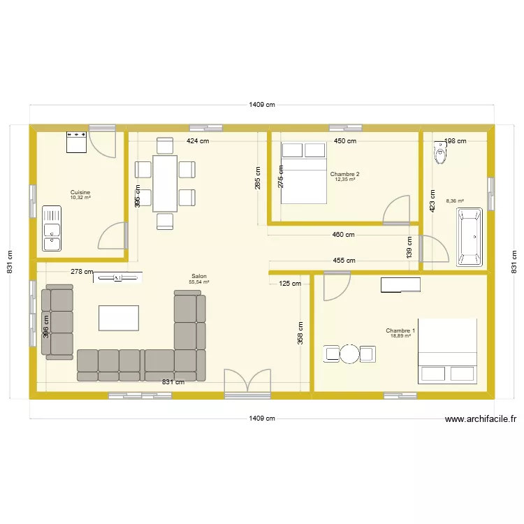Gede. Plan de 5 et 105 m² Gede. Plan de 5 et 105 m²