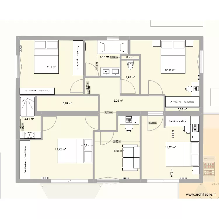 nouveau plan 4.0. Plan de 21  et 619 m²