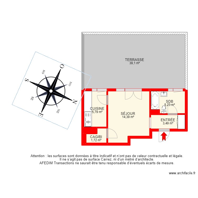 BI16018 -. Plan de 10 pièces et 73 m2