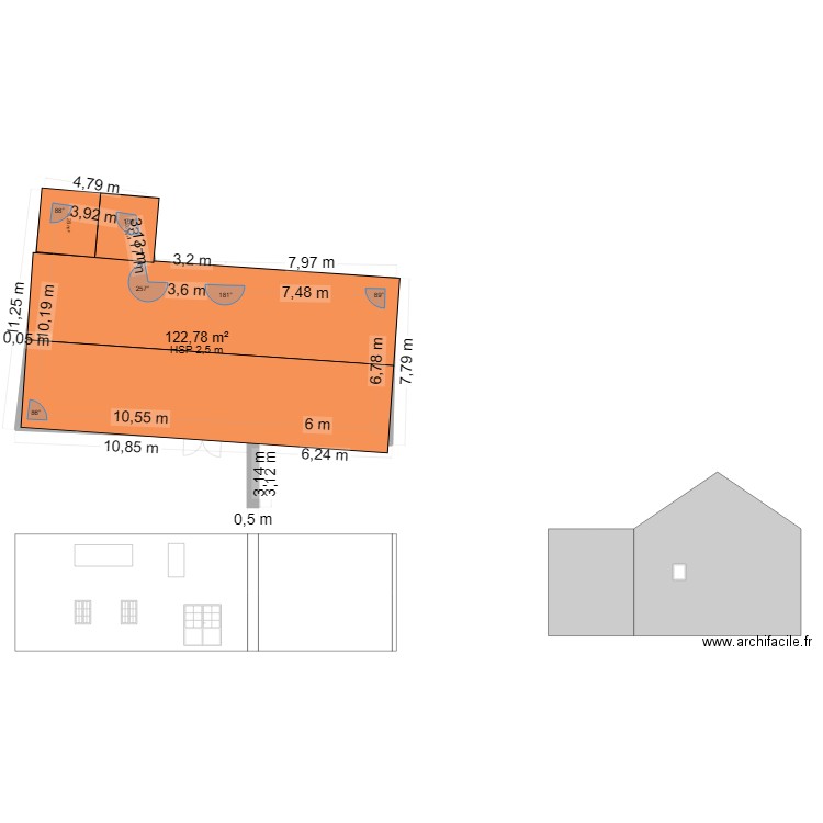 Catoche. Plan de 3 pièces et 243 m2