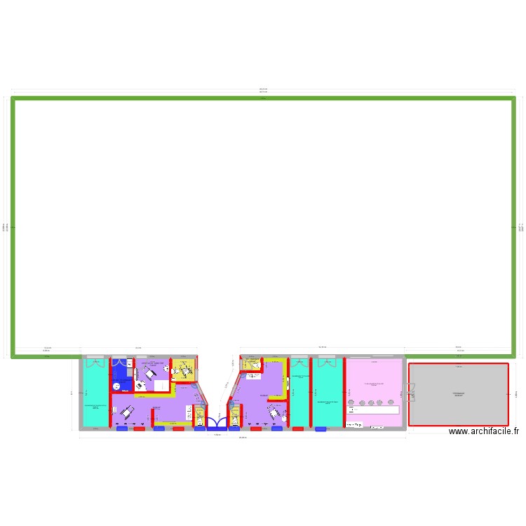 gymnase AVEC TERRASSE. Plan de 13 pièces et 159 m2