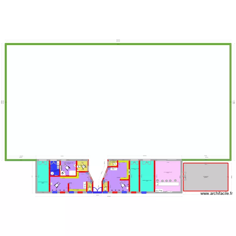 gymnase AVEC TERRASSE. Plan de 