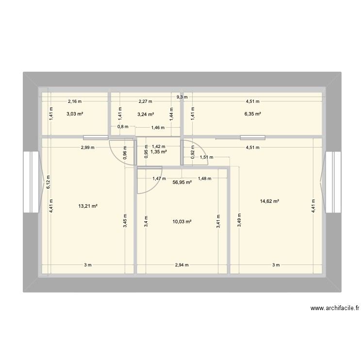 plan cloison rdc+1. Plan de 7 pièces et 142 m2