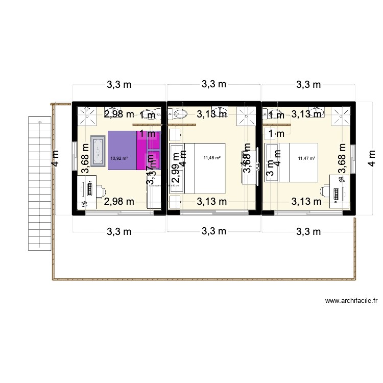 Surélévation. Plan de 0 pièce et 0 m2