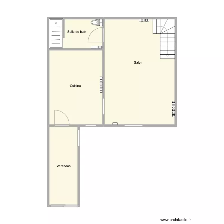 Rez de chaussée. Plan de 4 Pièces et 46 m² Rez de chaussée. Plan de 4 Pièces et 46 m²