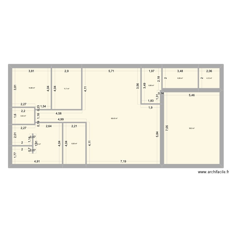 idem lonny. Plan de 10 pièces et 183 m2