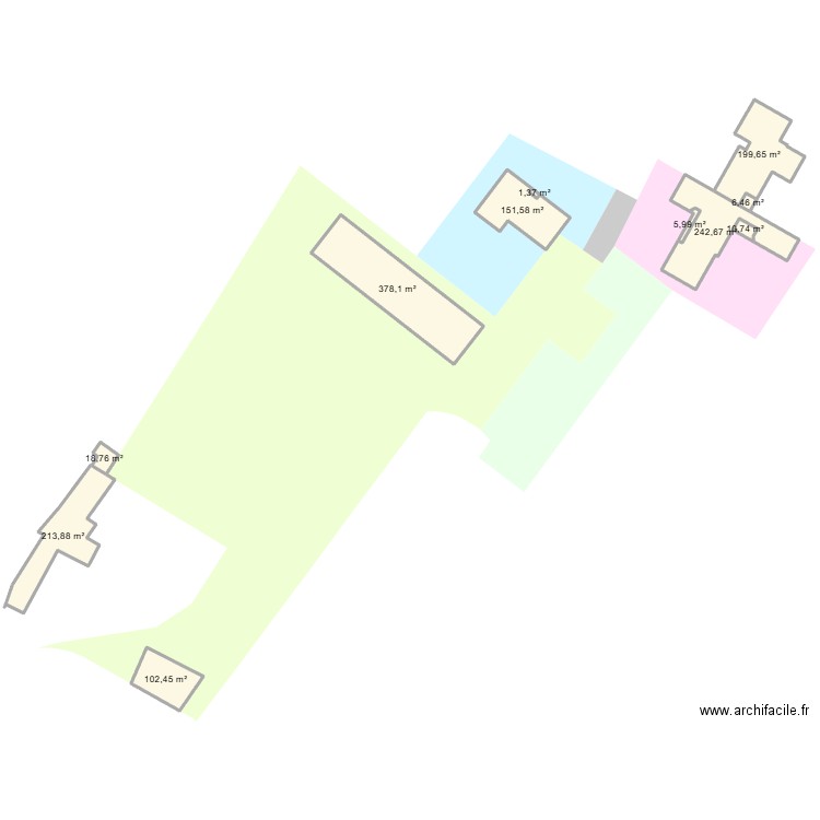 trame cadastre. Plan de 11 pièces et 1332 m2