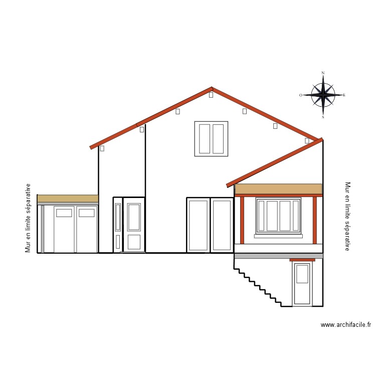 Plan de facade avant projet GARIN X. Plan de 5 pièces et 19 m2